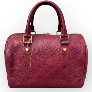 LOUIS VUITTON Empreinte Speedy Bandouliere 25 Two-Way Bag w/COA, Aurore